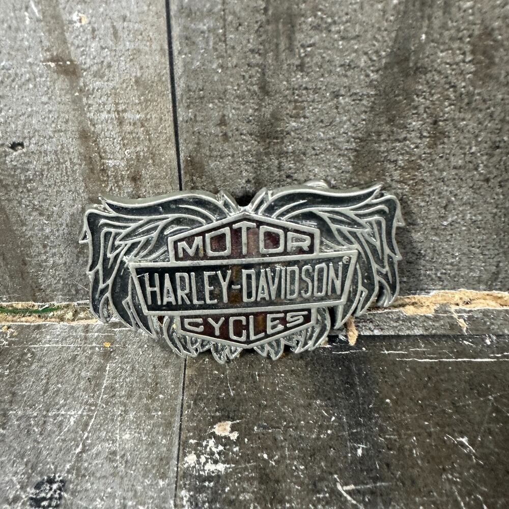 Vintage Official Harley Davidson‎ Belt Buckle 1983 Solid Brass Wings H-507